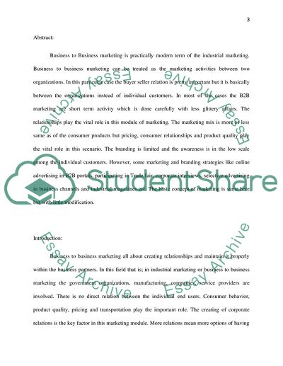 Business to Business Marketing