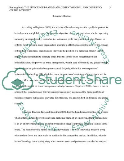 The Effects of Brand Management (Global and Domestic) on the Internet