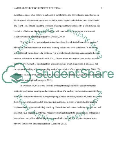 Natural Selection Concept Redesign