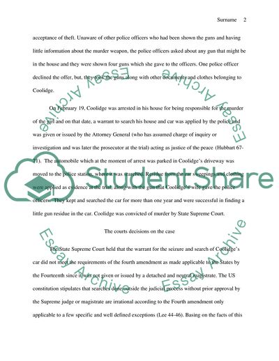 The Fourth Amendment: Coolidge vs New Hampshire