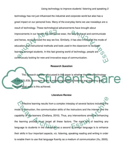 Using technology to improve students listening and speaking