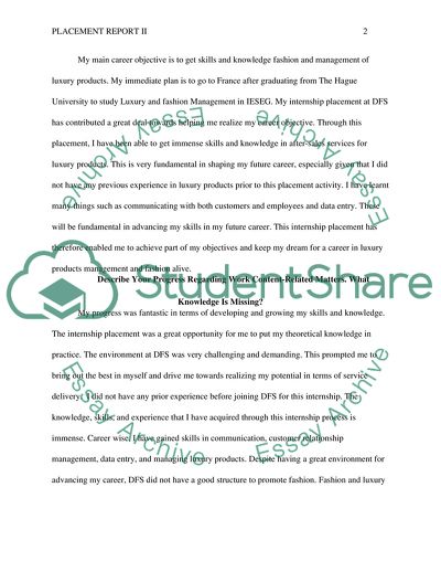 Changes in the Placement Activities