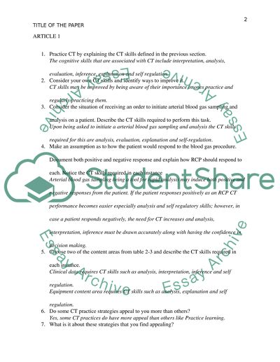 The Cognitive Skills That Are Associated with CT