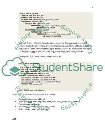NORMALIZATION AND SQL DDL STATEMENTS