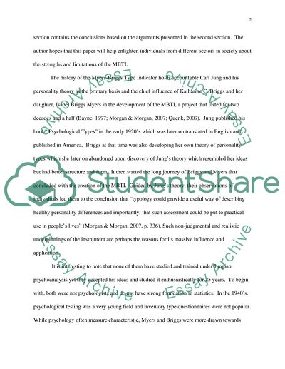 Validity and Reliability of the Myers Briggs Test