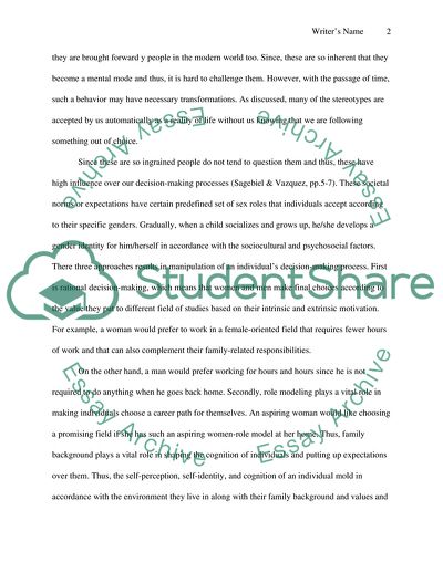 Choices in Relationships, Stereotypes and Identity