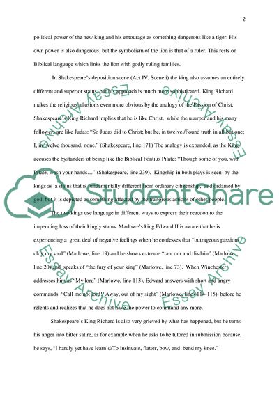 Comparing Two Plays Edward II by Christopher Marlowe and Richard II by William Shakespeare