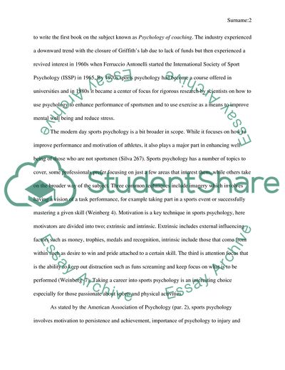 The Field of Sports Psychology