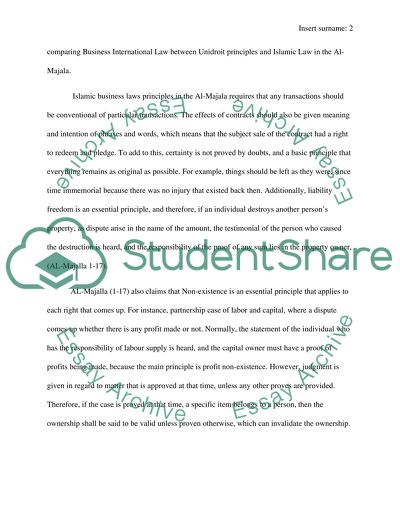 International Business Law Comparative between Unidroit Principles and Islamic Law in the Al-Majala