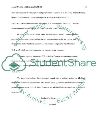 Productivity Growth and Investment Process