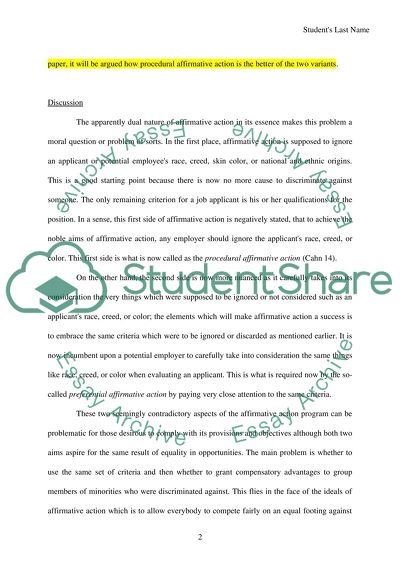 Reflecting on a moral problem ( affirmative action)