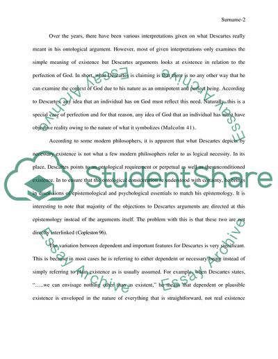 Ontological Argument of Descartes