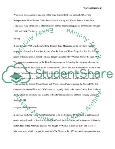 Media Economics and Research: Time Warner Case Study