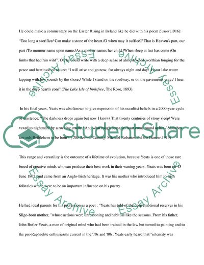 W. B. Yeats: His Poetry and Thought