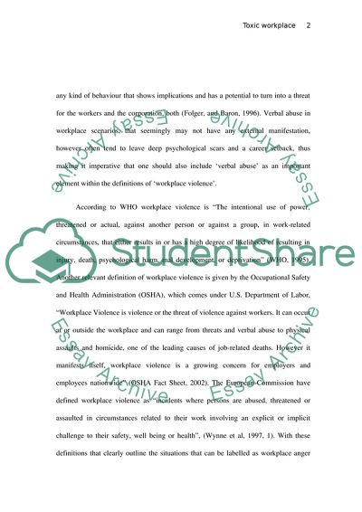 Anger and Violence at the Workplace