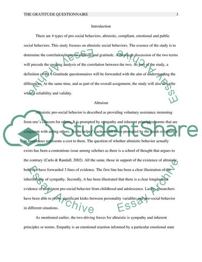 The Gratitude Questionnaire