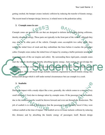 Design of various vehicle safety components