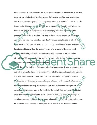 Further Principles of Trusts Project