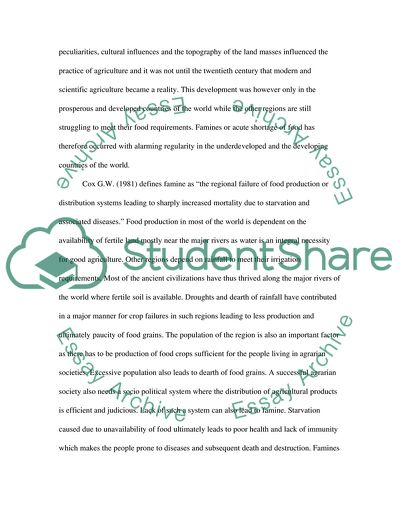 The Causes and Effects of Famine in Developing Countries
