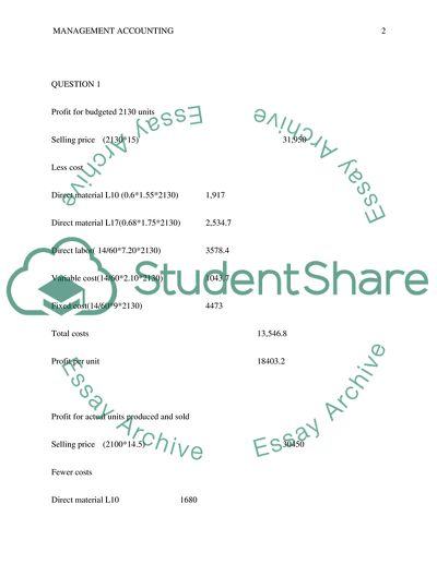 Management accounting