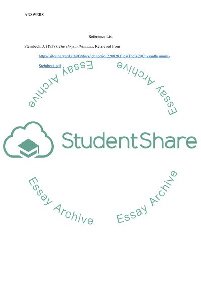 The Chrysanthemums by john Steinbeck