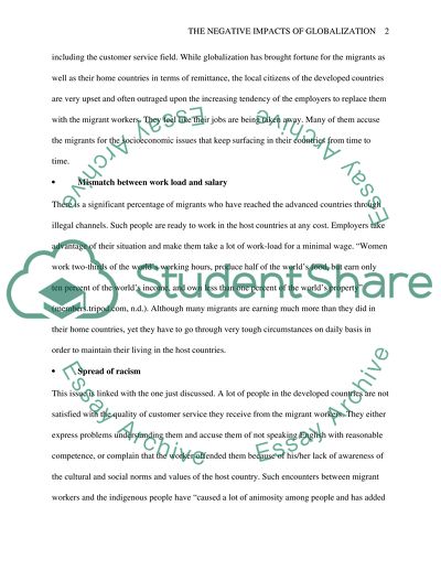 Negative Impacts of Globalization