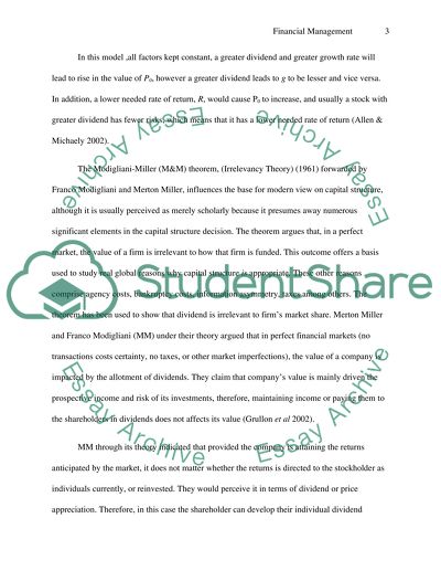 A Companys Dividend Policy