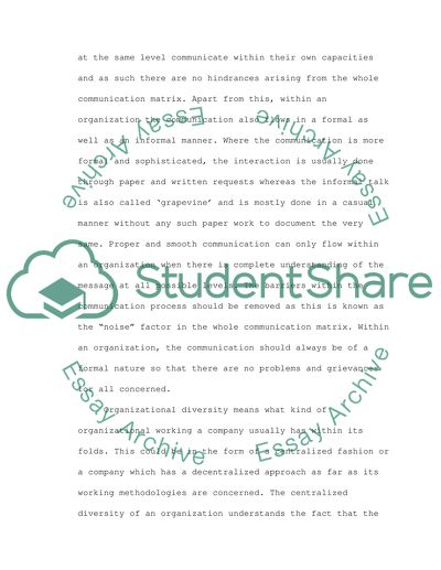 How communication flows, Organizational diversity and Conflict management