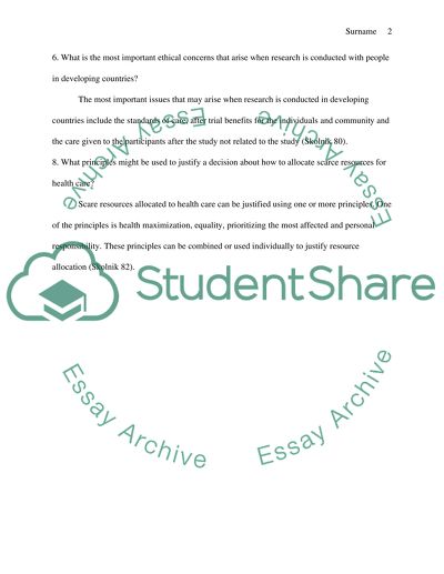 Chapter Questions From Global health 101 richard skolnik book