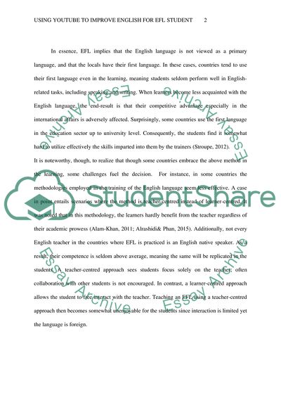 The Influence of Using YouTube to Improve English for EFL Students