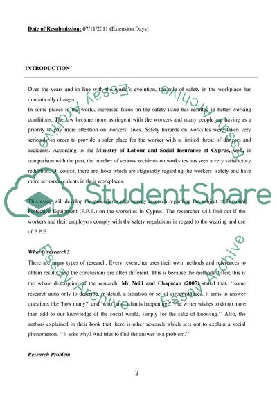 Personal Protective Equipment in the Worksites in Cyprus