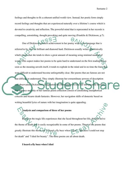 Thematic Peculiarities of Emily Dickinson Poems