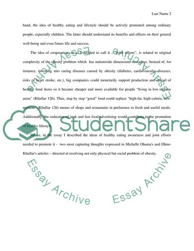 Reflection on Articles of Michelle Obama and Dhruv Khullar