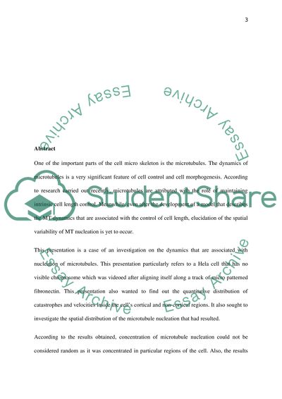 Microtubules as the Important Parts of the Cell Micro Skeleton