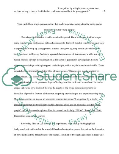 The Problem of Family Crisis in Reviewing Films of Luc Besson