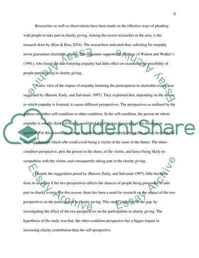 The Nurturing Empathy and Participating in Charity