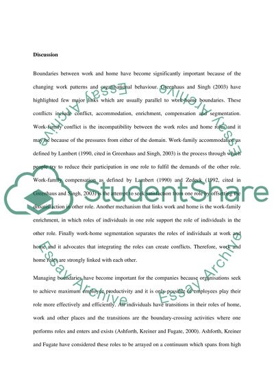 Organisational Structure, Boundaries and Space