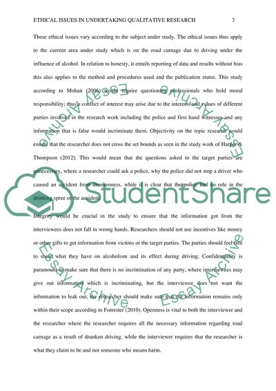 Ethical Issues in Undertaking Qualitative Research