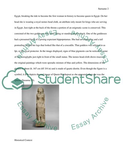 Museum Object Paper. Queen Hatshepsut