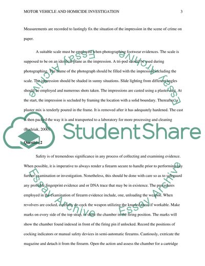 Motor Vehicle Investigation and Homicide Investigation