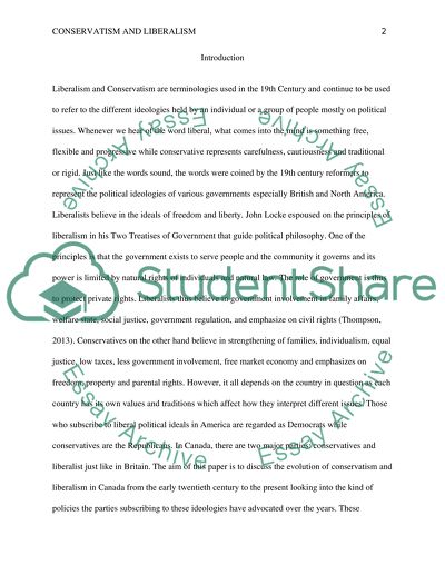 Liberalism and Conservatism