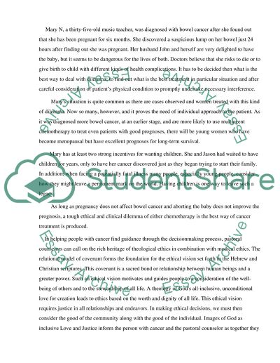 Ethical Dilemma: Cancer and Pregnancy