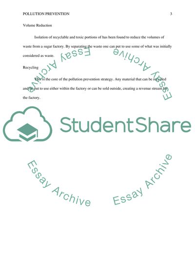 Pollution Prevention Strategy for a New Sugar Manufacturing Industry