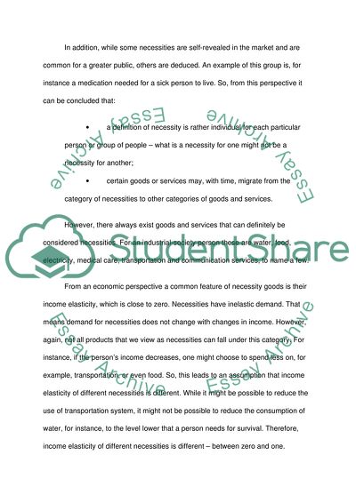 Necessity From an Economic Perspective