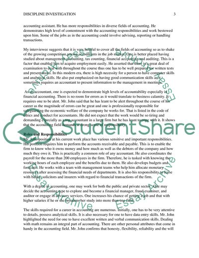 Discipline Investigation: The Field of Accounting