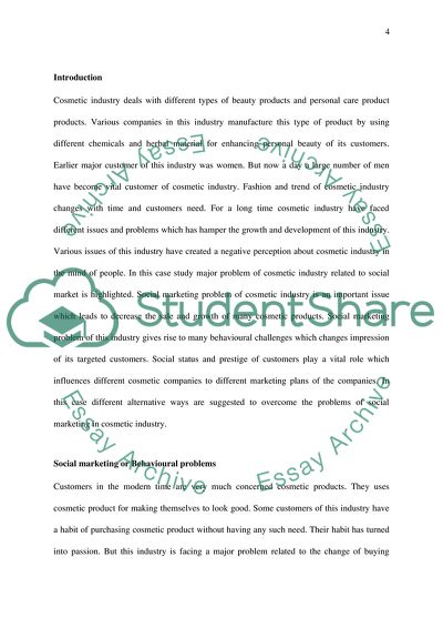 Behavioural Problem Related to the Cosmetic Industry