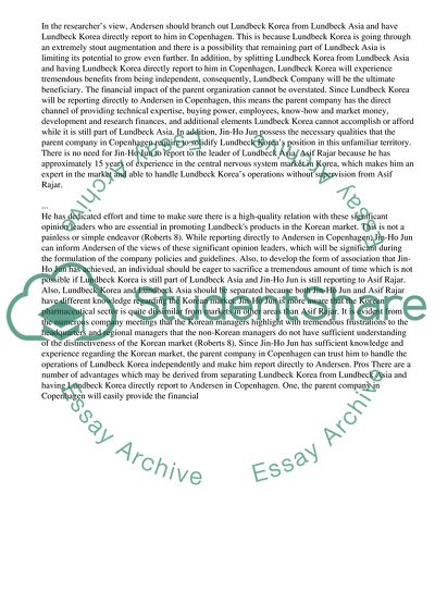 Lundbeck Korea: Managing an international growth engine