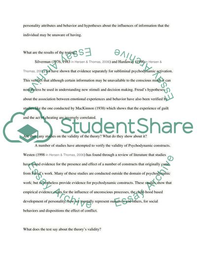 Freuds Psychodynamic theory