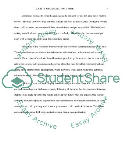 Society Organized for Crime