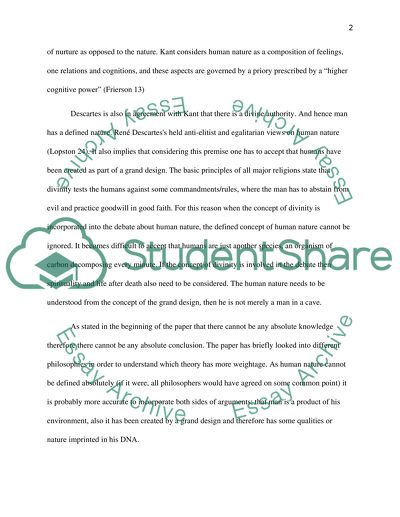 The Disagreement on Human nature among the Greatest Philosophers